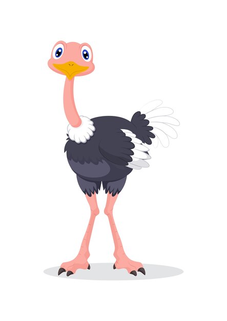 Vector clipart ostrich vector isolated on white background