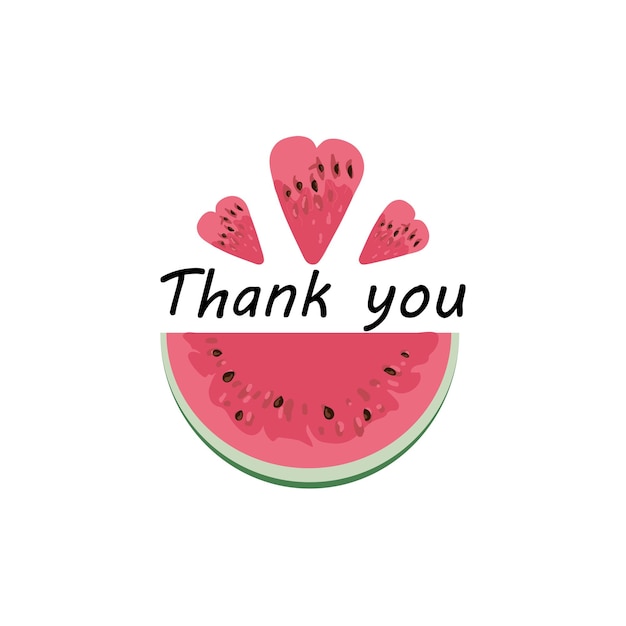 Clipart with a slice of watermelon and the inscription thank you