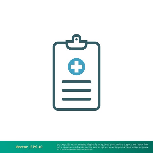 Clipboard Form Medical Document Healthcare Icon Vector Logo Template Illustration Design Vector EPS 10