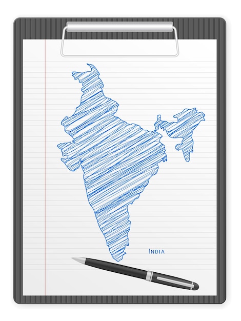 Vector clipboard india map