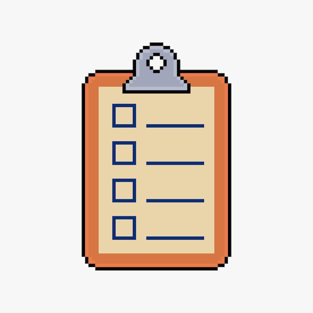 Clipboard in pixel art style