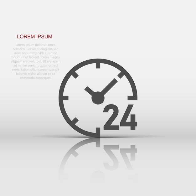 Clock 247 icon in flat style Watch vector illustration on white isolated background Timer business concept