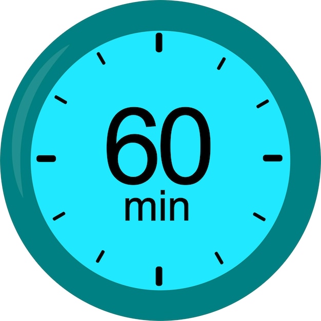 Vector clock 60 minutes vector graphics