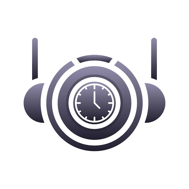 Clock astronaut logo gradient design template icon element