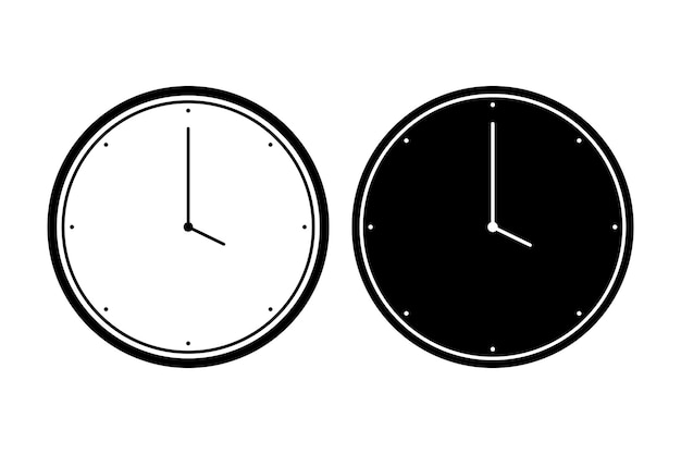 Clock Basic In Outline And Glyph