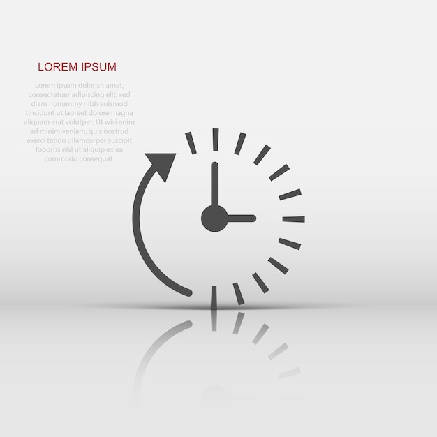 Clock countdown icon in flat style Time chronometer vector illustration on white isolated background Clock business concept