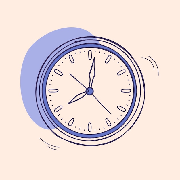 Vector clock round two hands realistic 200 oclock vector illustration line circuit