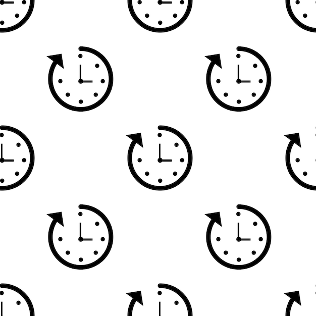 Clock seamless pattern background Icon Flat vector illustration Clock sign symbol