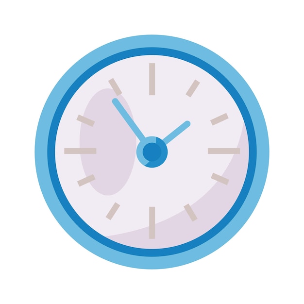 Clock semi flat color vector object