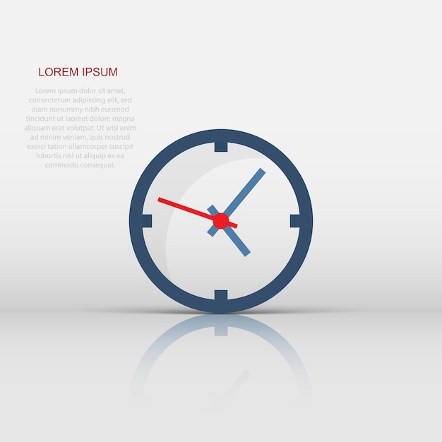 Clock sign icon in flat style Time management vector illustration on white isolated background Timer business concept