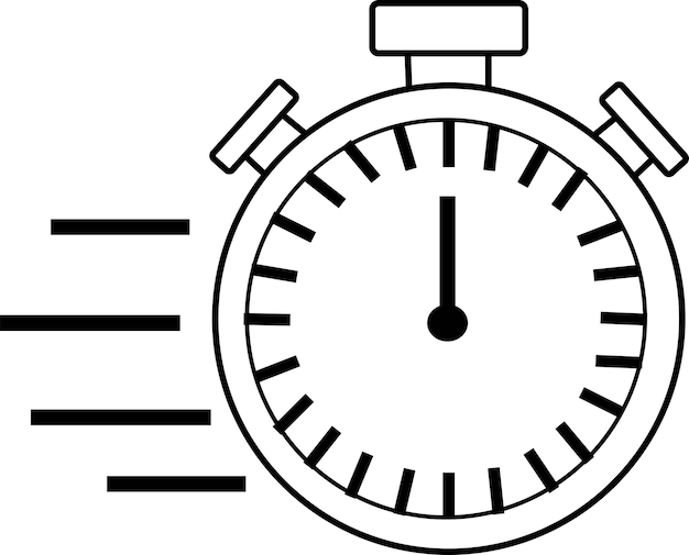 Vector clock time outline icon