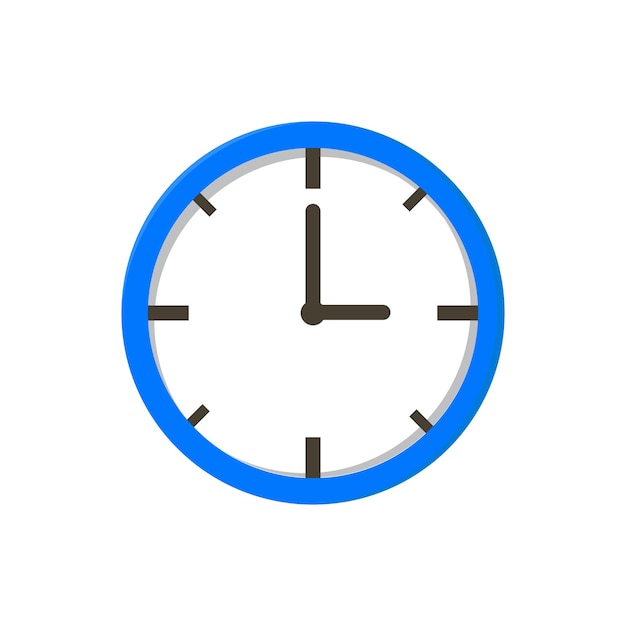 Clock or time vectorBlue clock illustration in flat style