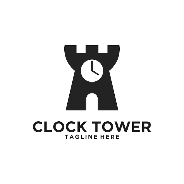 Clock tower simple logo design