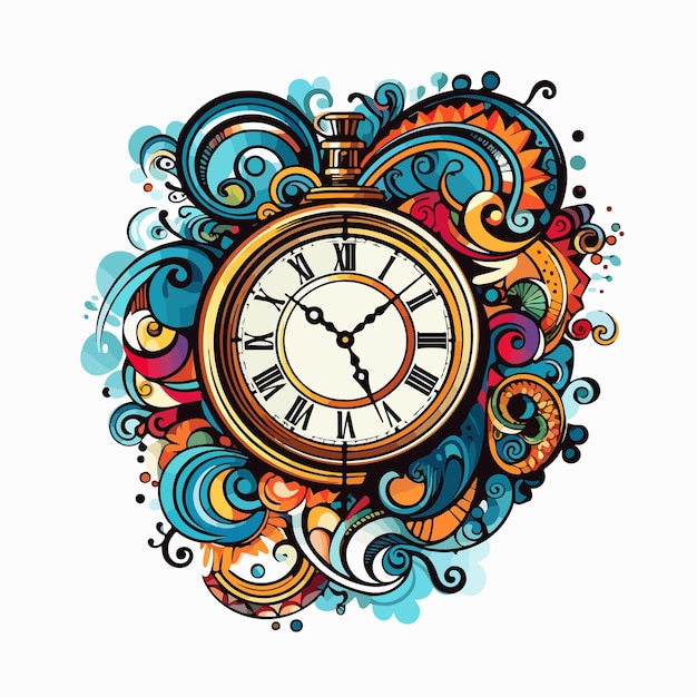 Vector clock vector background for cover design