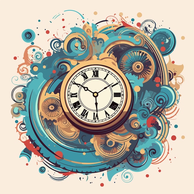 Vector clock vector background for cover design