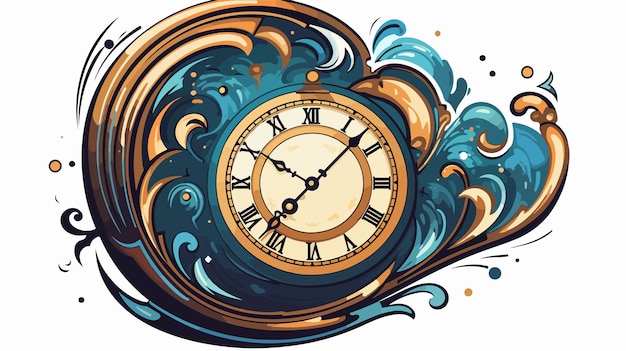 clock vector drawing cartoon vector illustration