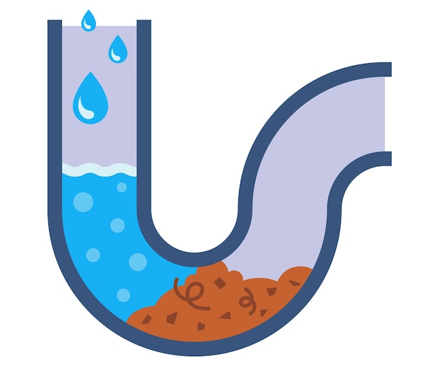 Clogged pipes in the bathroom water stagnation