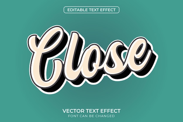 Close editable Text effect