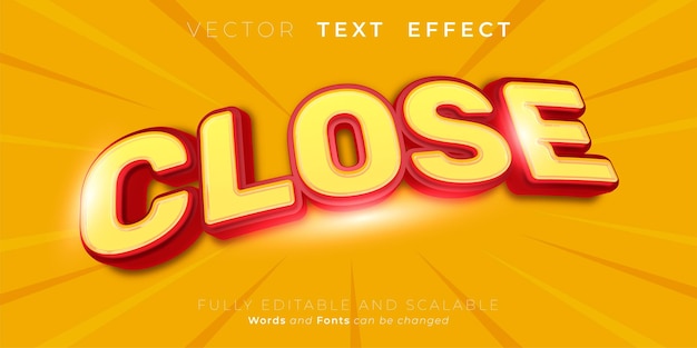 Close text effect editable three dimension text style