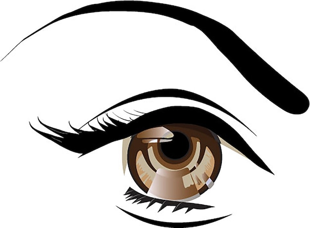 Close up brown anime eye, manga style.