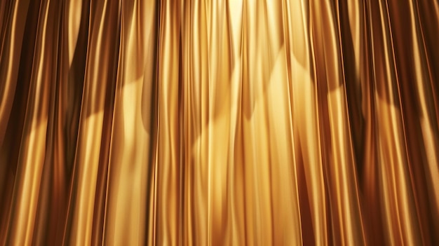 Vector close up of a curtain with gold and brown drapes