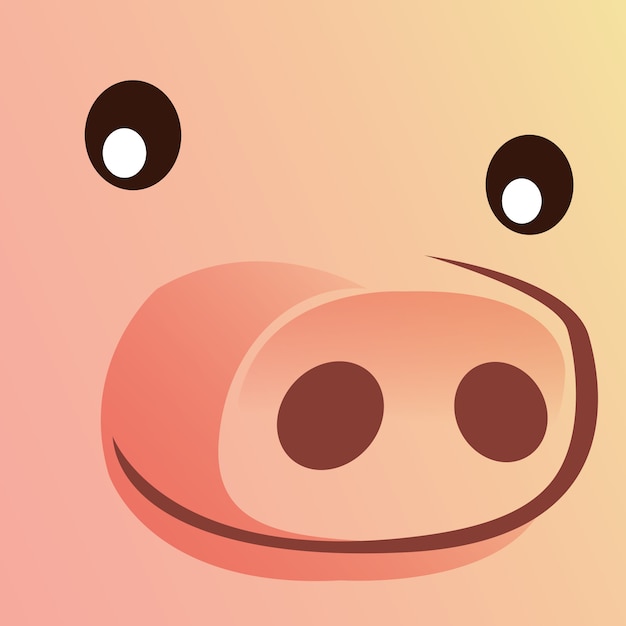 Close up face of pig.