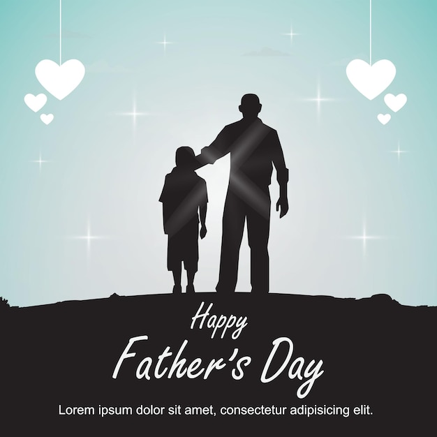 close up happy father's day design with Blue background