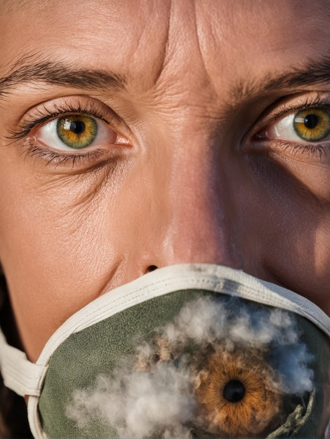 close up of a man with medical mask