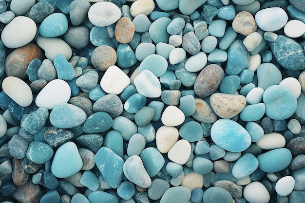 a close up of many different colored rocks