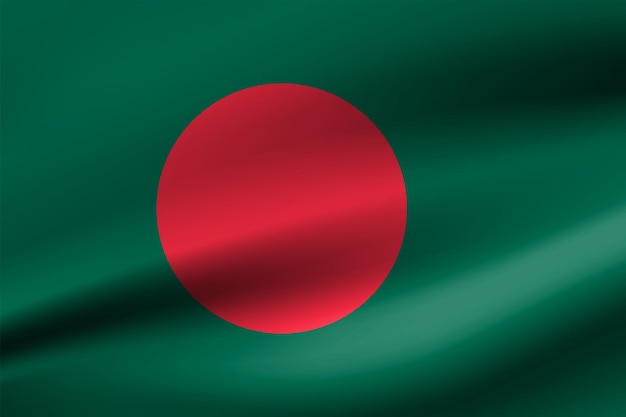 close up waving flag of Bangladesh. flag symbols of Bangladesh.