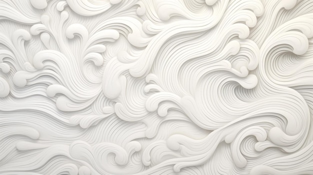 a close up of a white wallpaper with a pattern of waves