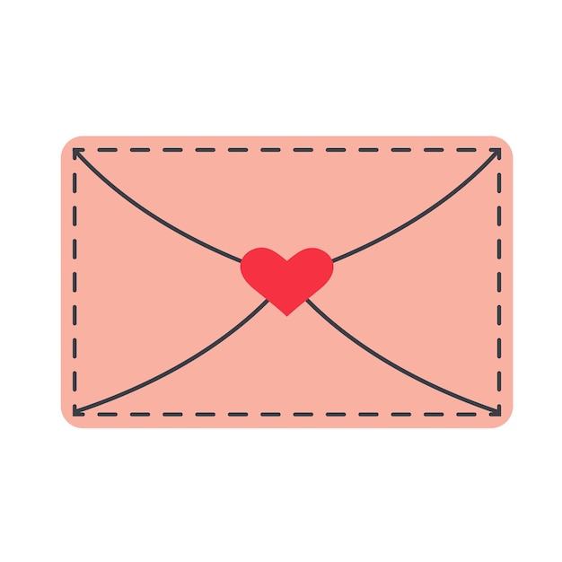 Closed envelope with heart, love message. Valentine's day concept.