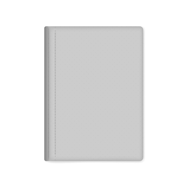 Vector closed hardcover notebook cover vector mockup gray leather bound journal template notepad mockup