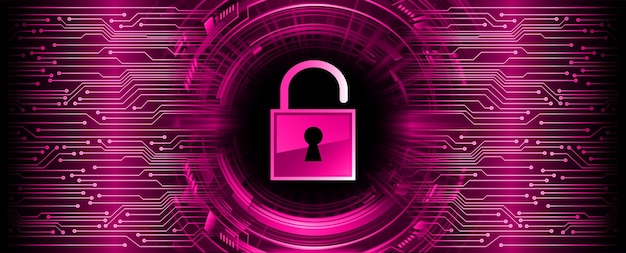 Closed Padlock on digital background cyber security