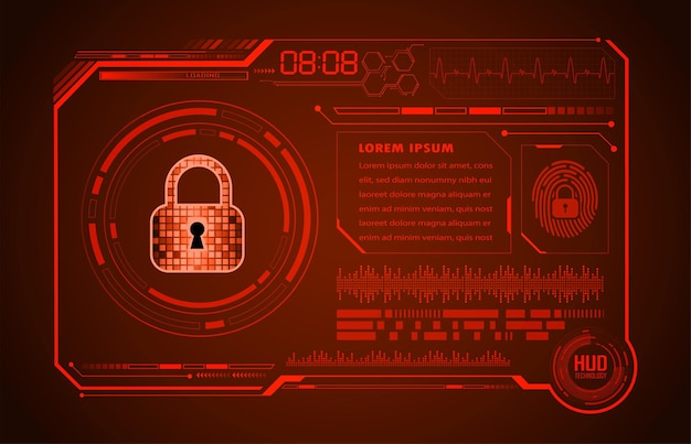 Closed Padlock on digital background cyber security