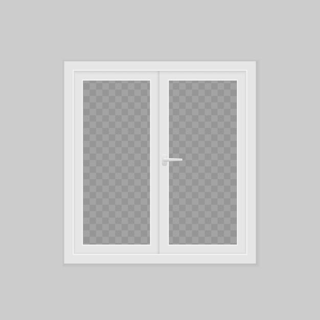 Closed realistic vector plastic window Vector illustration