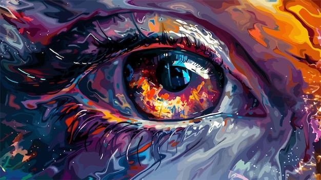 Closeup of Abstract Embellished Eye Detail