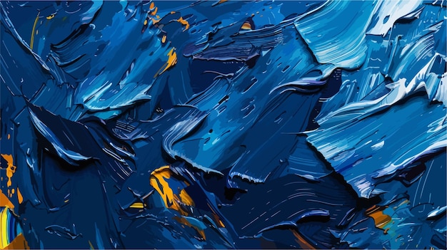 Closeup of Abstract Rough Colorful Dark Blue Art