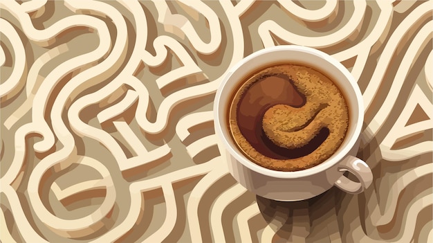 CloseUp Coffee Cup Labyrinth Background