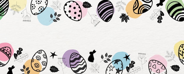 Closeup and crop Easter eggs with decorate nature and colorful dot on white paper pattern background