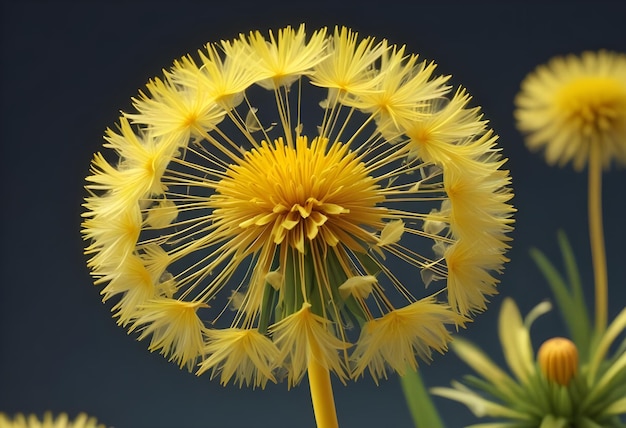 Closeup of a Dandelion with White Seeds