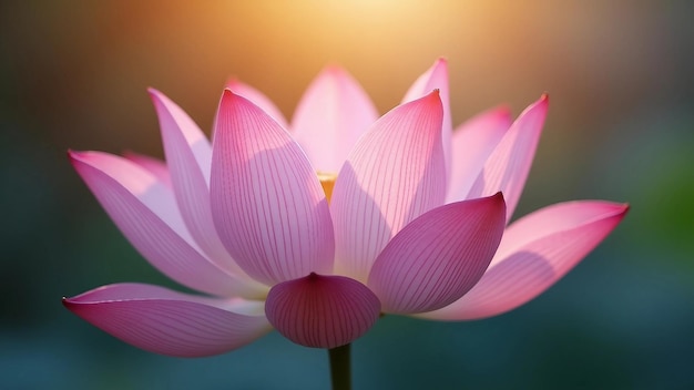 Vector closeup of delicate pink lotus flower in soft light