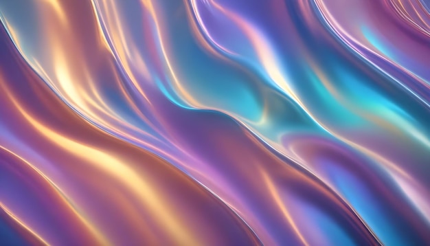 Vector a closeup of a flowing iridescent fabric in shades of blue purple and gold the fabric appears to be soft and luxurious creating a sense of elegance and sophistication