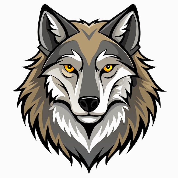 Closeup Illustration of a Wolf39s Face with Intricate Details