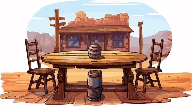 Vector closeup table west saloon cinematic