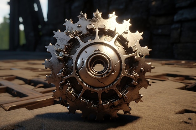 Vector closeup of teeth of steel gears