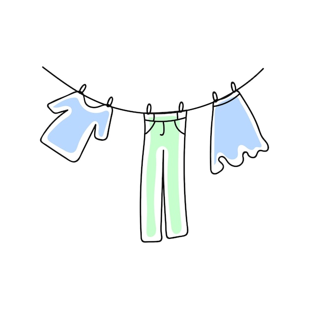 Clothes on clothesline