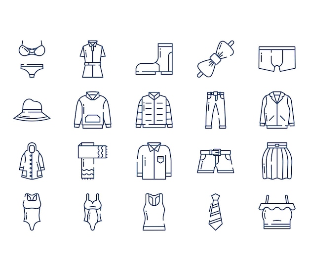 Clothes and dress vector set