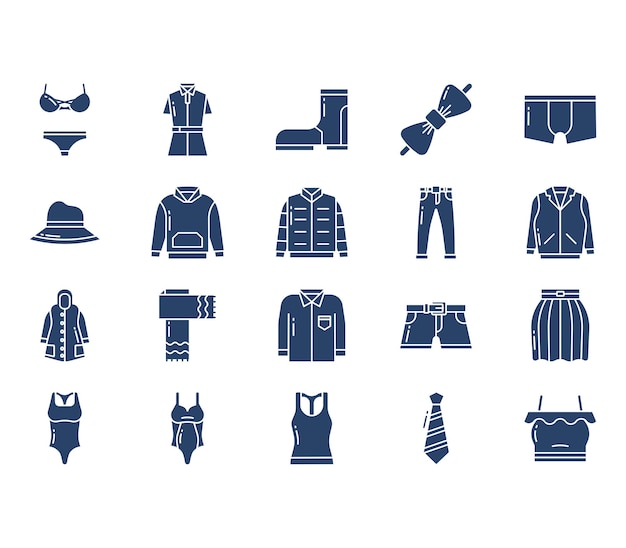 Clothes and dress vector set