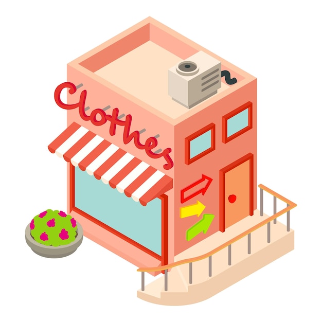 Clothes shop icon Isometric illustration of clothes shop vector icon for web